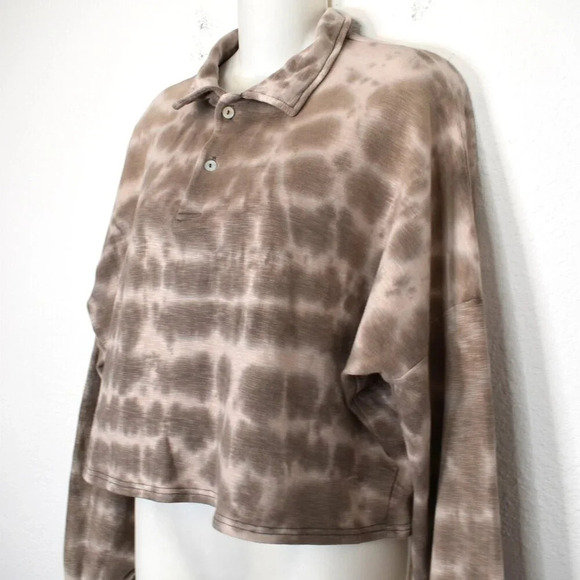Olivaceous Sweatshirt Sz S Crop Oversized Modal Blend Neutral Athleisure Sporty - Picture 8 of 15